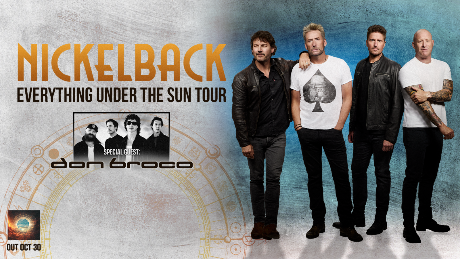 A Nickelback 2027-es Everything Under The Sun turnéjának hivatalos sajtóképe