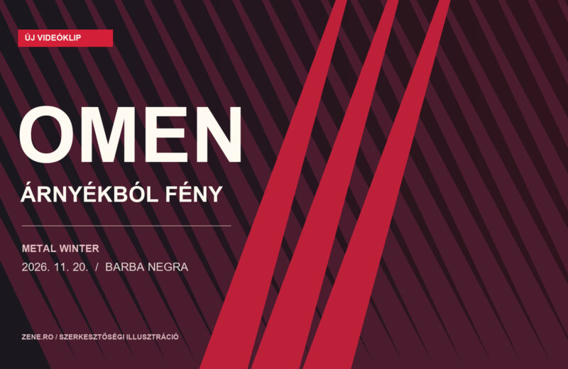 Omen – Árnyékból fény: piros fénysugarakból és tipográfiából álló szerkesztőségi grafika